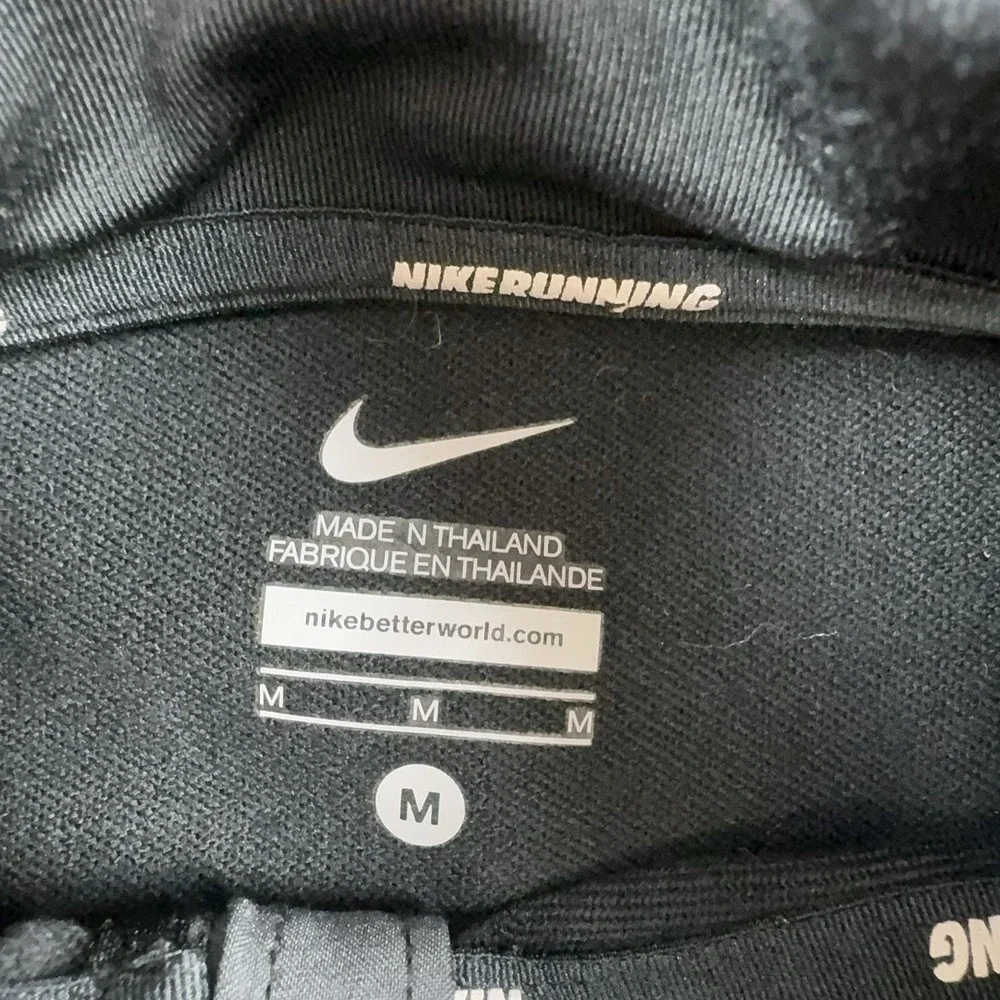 Nike Dri-FIT Pullover Mens Medium Black Gray 1/4 Zip Running Top Long Sleeve